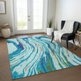 thumbnail image 1 of Addison Rugs Chantille Indoor/Outdoor Transitional Swirls Blue Washable Rectangle Rug, 5' x 7'6", 1 of 6