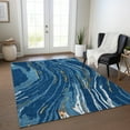 thumbnail image 1 of Addison Rugs Chantille Indoor/Outdoor Transitional Swirls Navy Washable Rectangle Rug, 5' x 7'6", 1 of 6
