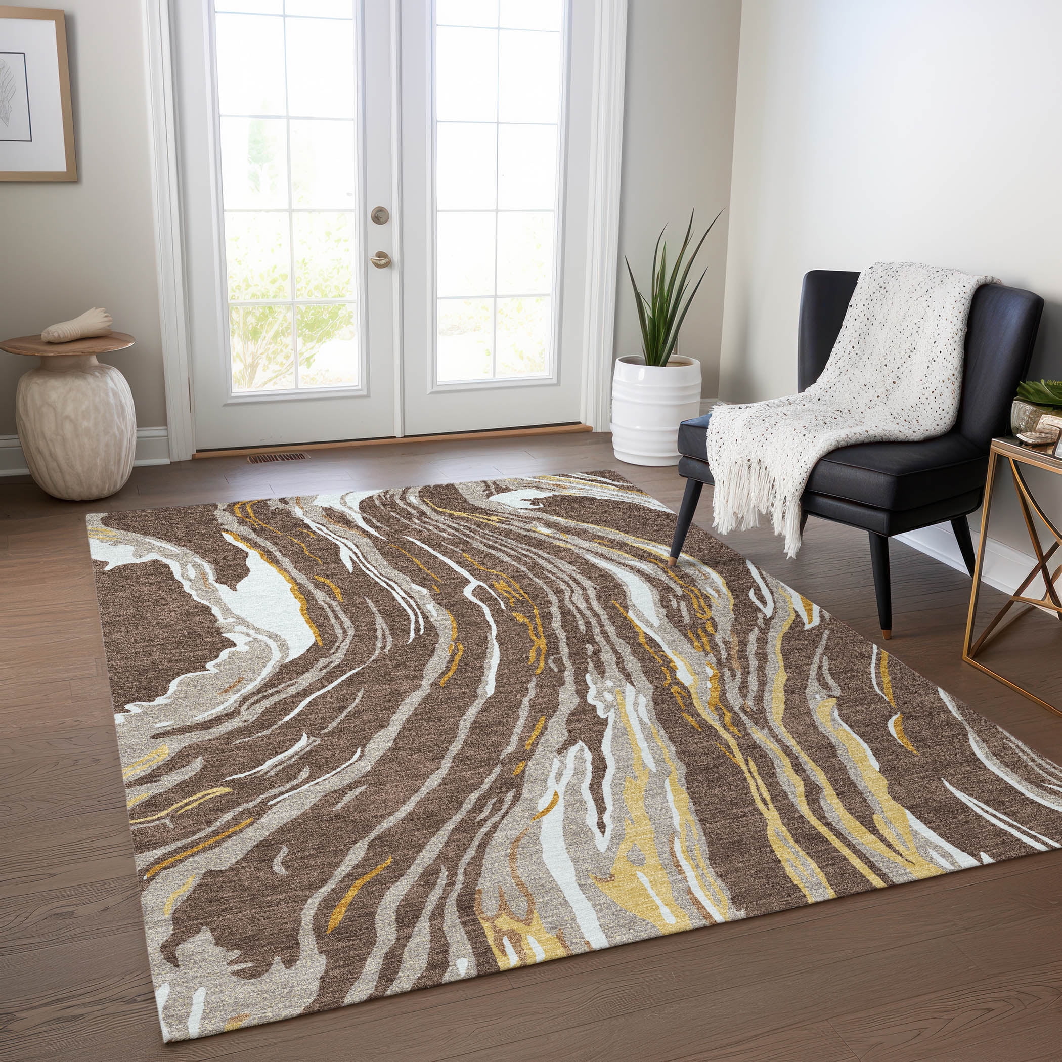 Addison Rugs Chantille ACN1037 Brown 9' x 12' Indoor Outdoor Area Rug ...