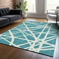 thumbnail image 1 of Addison Rugs Chantille Indoor/Outdoor Transitional Geometric Teal Washable Rectangle Rug, 2'6" x 3'10", 1 of 6