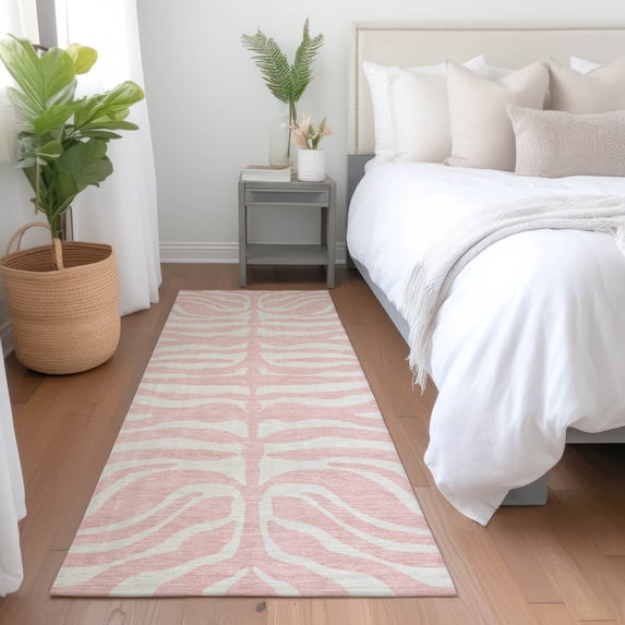 Addison Rugs Chantille Indoor/Outdoor Transitional Geometric, Abstract Pink Washable Runner Rug, 2'3" x 7'6"