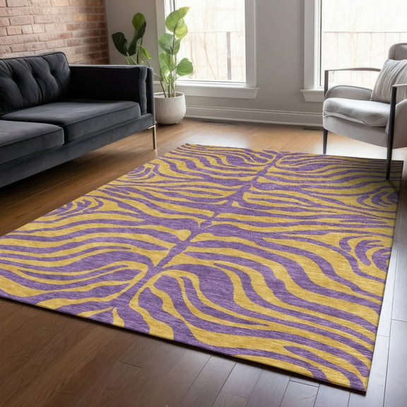 Addison Rugs Chantille Indoor/Outdoor Transitional Animal Print Purple Washable Rectangle Rug, 10' x 14'