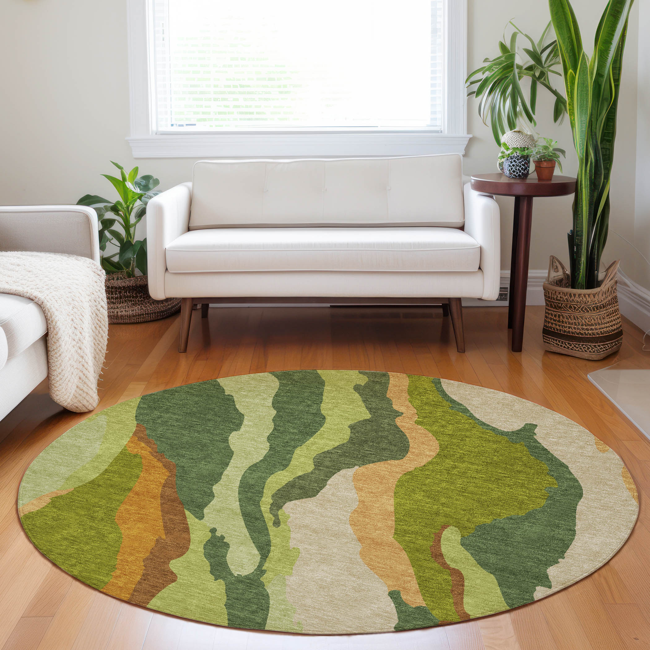 Addison Rugs Chantille Indoor/Outdoor Transitional Waves Green Washable ...
