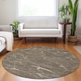 thumbnail image 1 of Addison Rugs Chantille Indoor/Outdoor Transitional Lines Brown Washable Round Rug, 8' x 8', 1 of 6