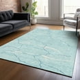 thumbnail image 1 of Addison Rugs Chantille Indoor/Outdoor Transitional Lines Aqua Washable Rectangle Rug, 8' x 10', 1 of 6