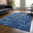 thumbnail image 1 of Addison Rugs Chantille Indoor/Outdoor Transitional Squares Navy Washable Rectangle Rug, 3' x 5', 1 of 6