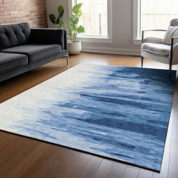 Addison Rugs Chantille Indoor/Outdoor Transitional Abstract Navy Washable Rectangle Rug, 2'6" x 3'10"