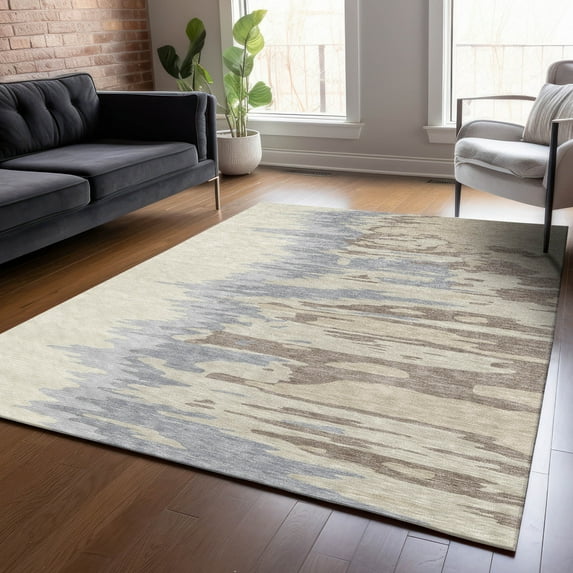 Addison Rugs Chantille Indoor/Outdoor Transitional Abstract Beige Washable Rectangle Rug, 5' x 7'6"