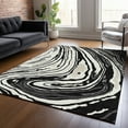 thumbnail image 1 of Addison Rugs Chantille Indoor/Outdoor Transitional Swirls Black Washable Rectangle Rug, 5' x 7'6", 1 of 6