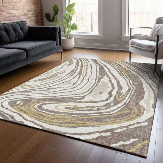 Addison Rugs Chantille Indoor/Outdoor Transitional Swirls Taupe Washable Rectangle Rug, 2'6" x 3'10"