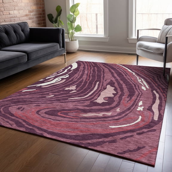 Addison Rugs Chantille Indoor/Outdoor Transitional Swirls Garnet Washable Rectangle Rug, 2'6" x 3'10"