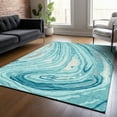 thumbnail image 1 of Addison Rugs Chantille Indoor/Outdoor Transitional Swirls Turquoise Washable Rectangle Rug, 3' x 5', 1 of 6