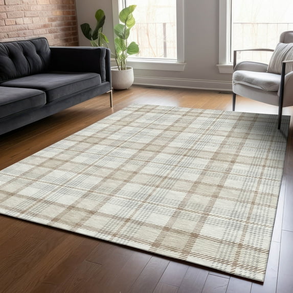 Addison Rugs Chantille Indoor/Outdoor Transitional Geometric, Abstract Linen Washable Rectangle Rug, 8' x 10'