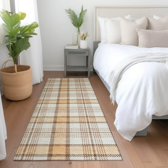 Addison Rugs Chantille Indoor/Outdoor Transitional Geometric, Abstract Peach Washable Runner Rug, 2'3" x 7'6"