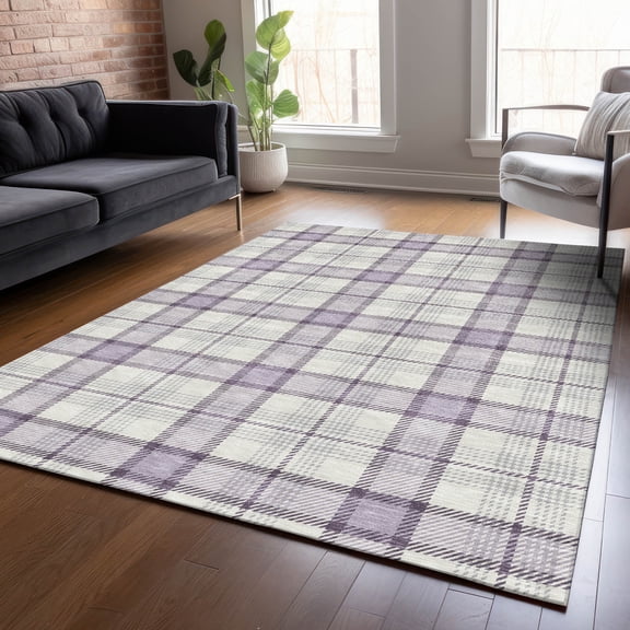 Addison Rugs Chantille Indoor/Outdoor Transitional Geometric, Abstract Lavender Washable Rectangle Rug, 3' x 5'