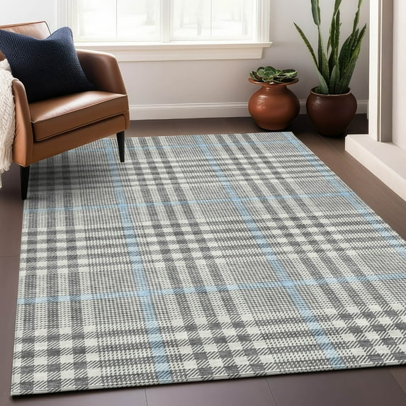 Addison Rugs Chantille Indoor/Outdoor Transitional Geometric, Abstract Gray Washable Rectangle Rug, 2'6" x 3'10"