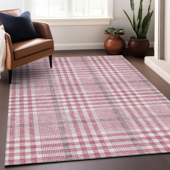 Addison Rugs Chantille Indoor/Outdoor Transitional Geometric, Abstract Blush Washable Rectangle Rug, 10' x 14'