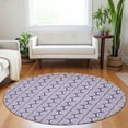thumbnail image 1 of Addison Rugs Chantille Indoor/Outdoor Transitional Swirls Purple Washable Round Rug, 8' x 8', 1 of 6