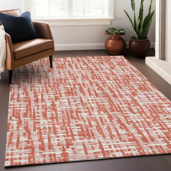 Addison Rugs Chantille Indoor/Outdoor Transitional Geometric, Abstract Coral Washable Rectangle Rug, 2'6" x 3'10"