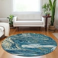 thumbnail image 1 of Addison Rugs Chantille Indoor/Outdoor Transitional Geometric, Abstract Navy Washable Round Rug, 8' x 8', 1 of 6