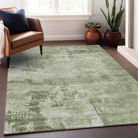 Addison Rugs Chantille Indoor/Outdoor Transitional Abstract Olive Washable Rectangle Rug, 2'6" x 3'10"