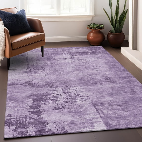 Addison Rugs Chantille Indoor/Outdoor Transitional Abstract Lavender Washable Rectangle Rug, 5' x 7'6"
