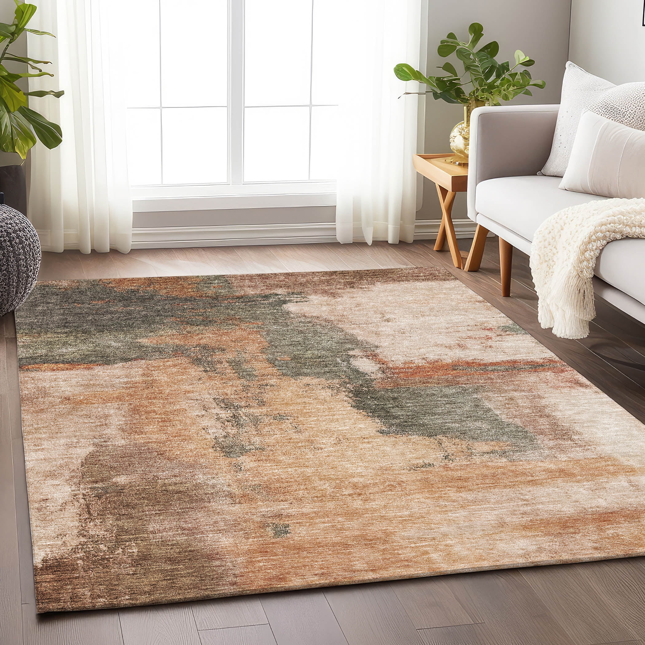 Addison Rugs Chantille Indoor/Outdoor Transitional Modern Terracotta Washable Rectangle Rug, 8' x 10'