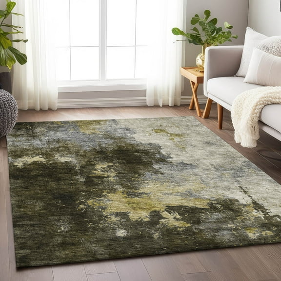 Addison Rugs Chantille Indoor/Outdoor Transitional Abstract Brown Washable Rectangle Rug, 10' x 14'