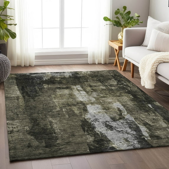 Addison Rugs Chantille Indoor/Outdoor Transitional Modern Charcoal Washable Rectangle Rug, 8' x 10'