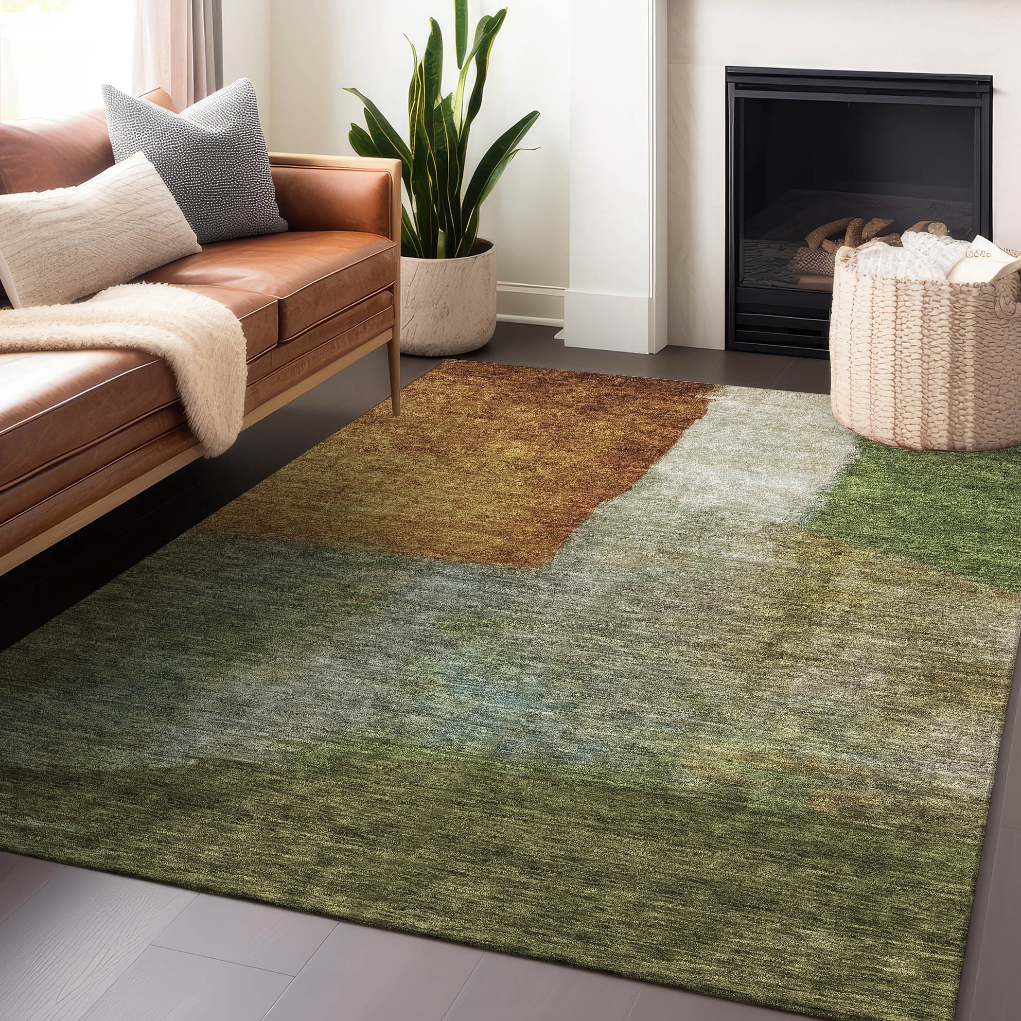 Square Rug Green Addison Rugs Chantille Indoor/Outdoor Transitional Squares Green ...