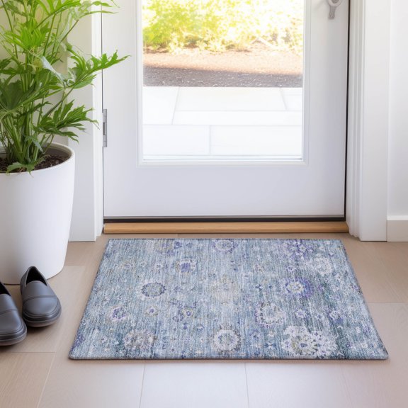 Addison Rugs Chantille Indoor/Outdoor Traditional Global Sky Washable Rectangle Rug, 1'8" x 2'6"
