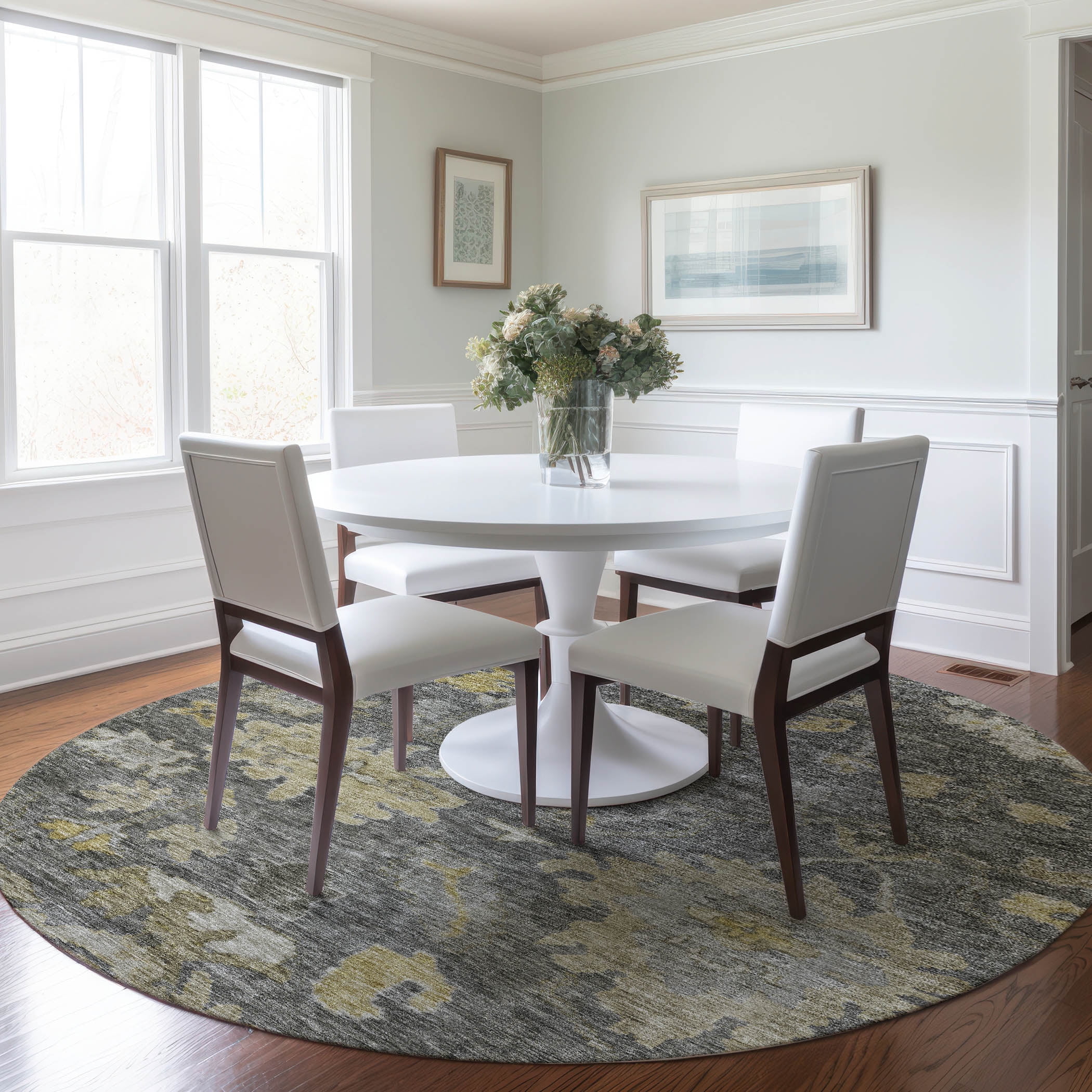 Addison Rugs Chantille ACN1108 Gray 8' x 8' Indoor Outdoor Round Rug