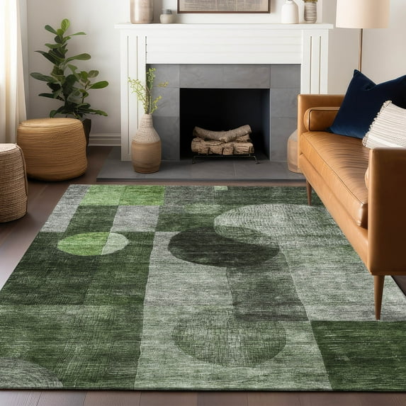 Addison Rugs Chantille Indoor/Outdoor Transitional Geometric Fern Washable Rectangle Rug, 8' x 10'