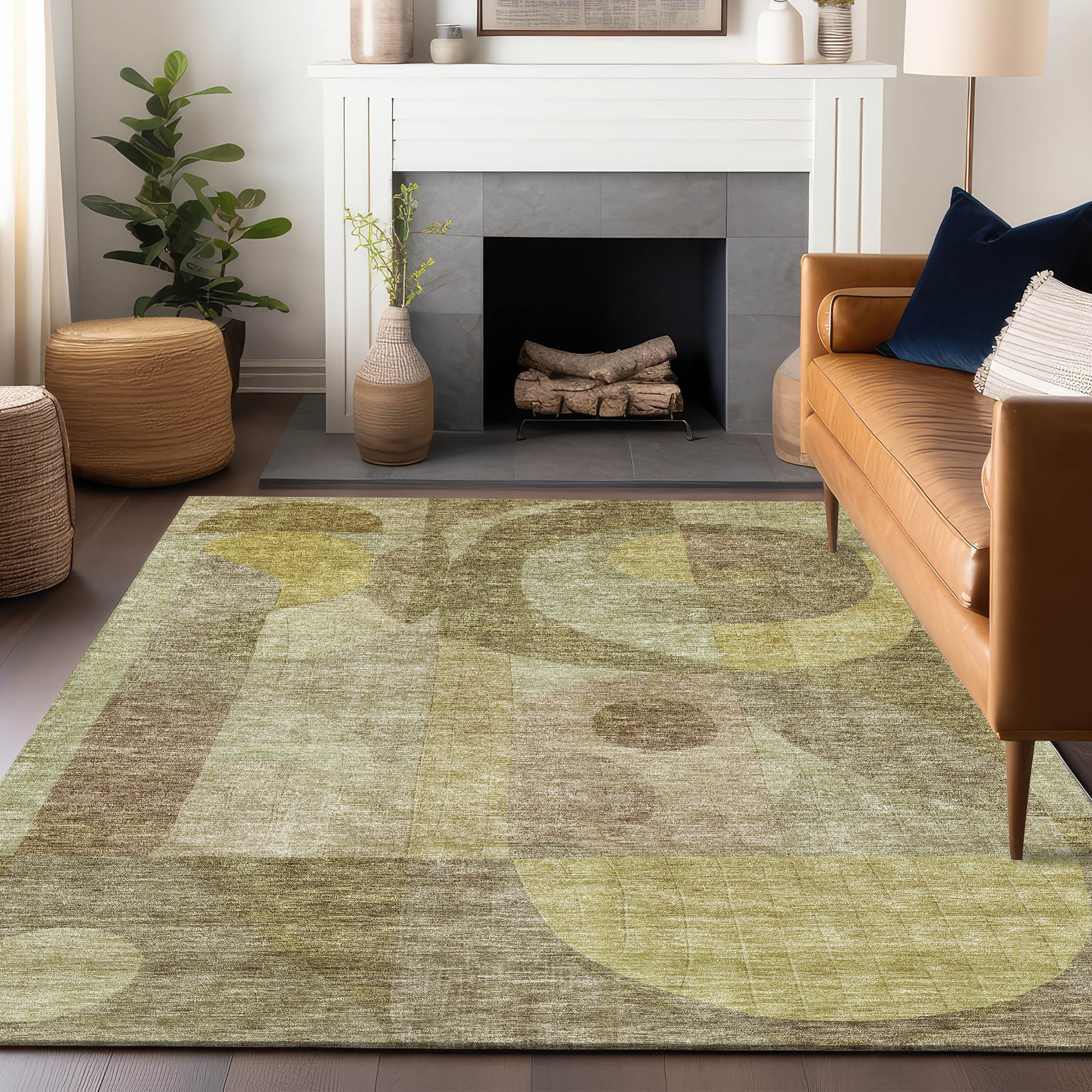 Red Synthetic Flat Woven Washable Rectangular Rug 3' x 5'