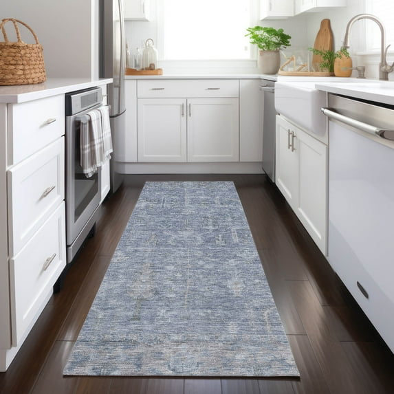 Addison Rugs Chantille Indoor/Outdoor Traditional Global Denim Washable Runner Rug, 2'3" x 7'6"