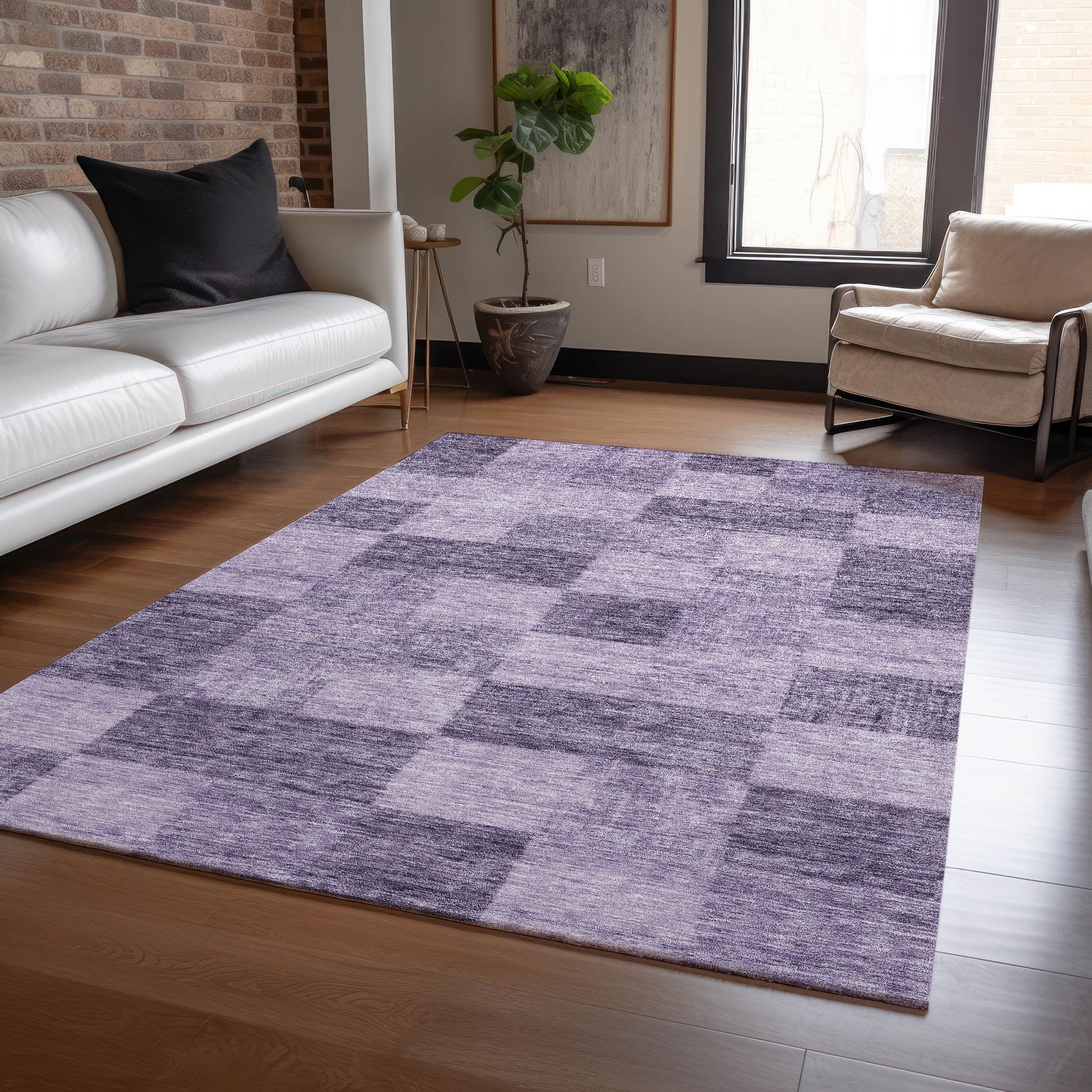 Chantille Purple Rectangular Synthetic Washable Area Rug