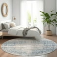 thumbnail image 1 of Addison Rugs Chantille Indoor/Outdoor Traditional Global Blue Washable Round Rug, 8' x 8', 1 of 6