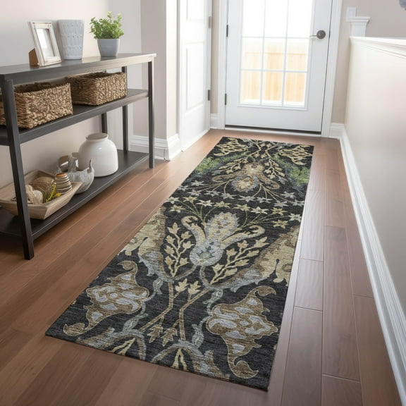 Addison Rugs Chantille Indoor/Outdoor Transitional Global Black Washable Runner Rug, 2'3" x 7'6"