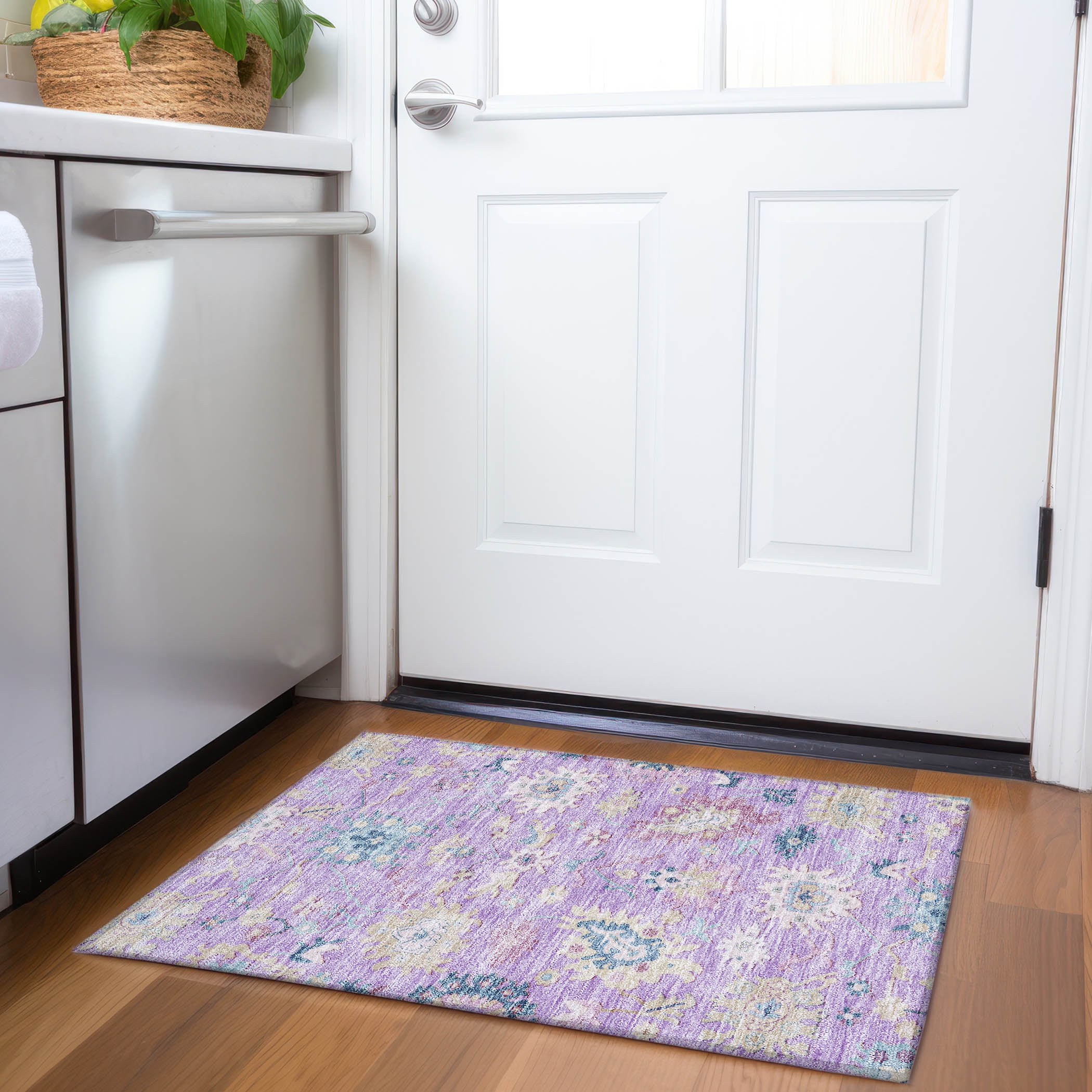 Addison Rugs Chantille ACN1154 Purple 1'8" x 2'6" Indoor Outdoor Area Rug, Easy Clean, Machine Washable, Non Shedding, Bedroom, Entry, Living Room, Dining Room, Kitchen, Patio Rug