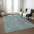 thumbnail image 1 of Addison Rugs Chantille Indoor/Outdoor Transitional Floral Teal Washable Rectangle Rug, 9' x 12', 1 of 6