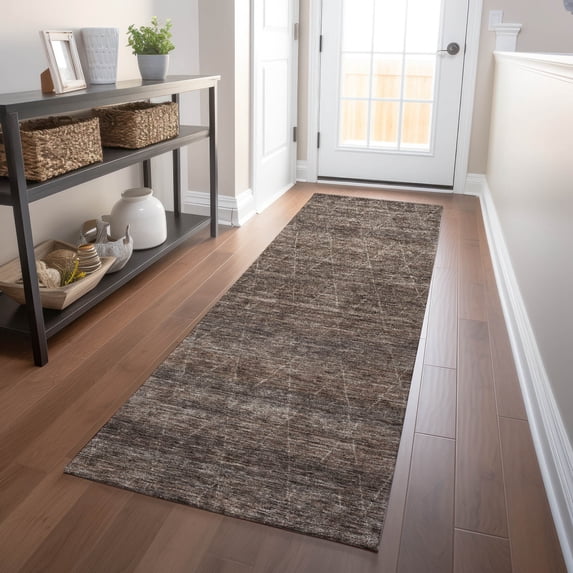 Addison Rugs Chantille Indoor/Outdoor Transitional Geometric Coffee Washable Runner Rug, 2'3" x 7'6"