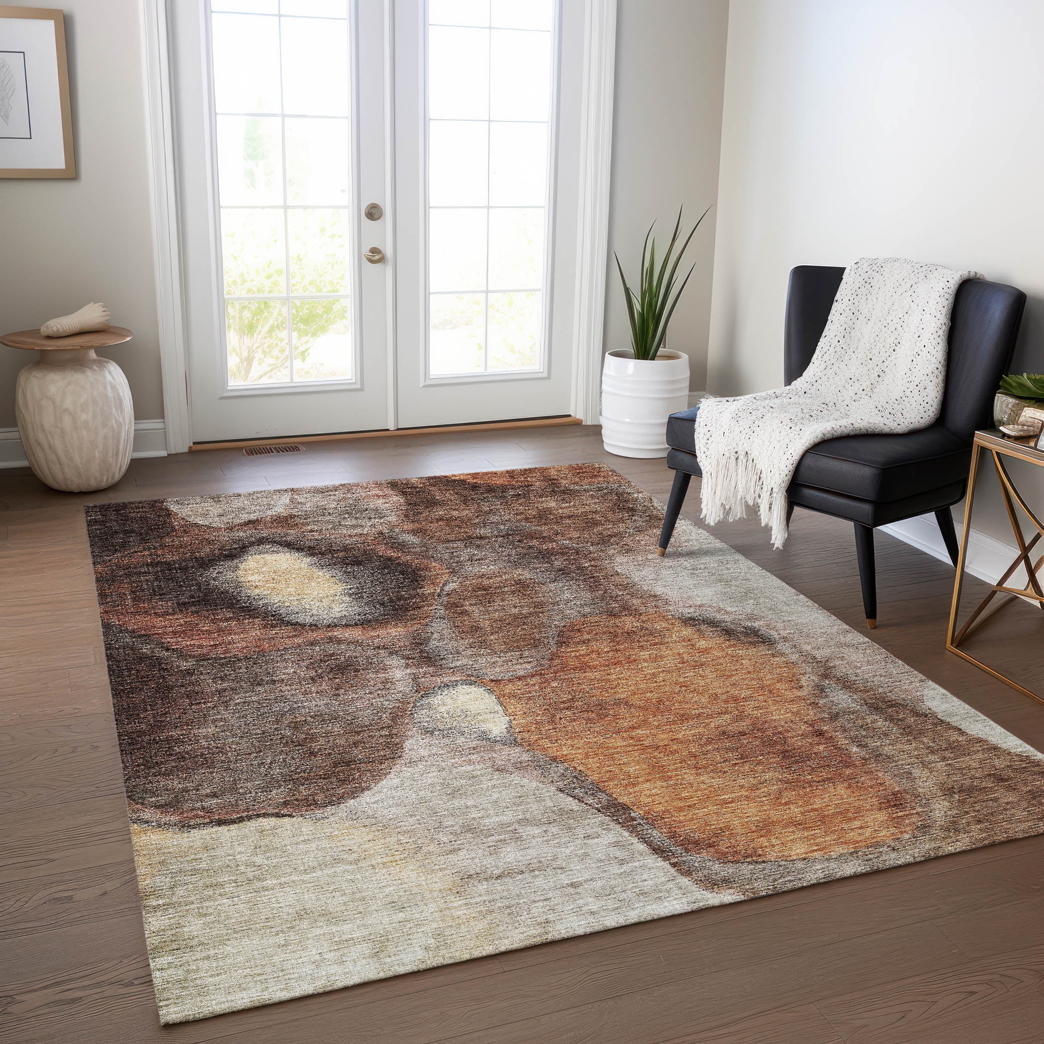 Chantille Coffee Abstract Indoor Outdoor Area Rug 2'6" x 3'10"