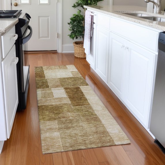 Addison Rugs Chantille Indoor/Outdoor Transitional Squares Terracotta Washable Runner Rug, 2'3" x 7'6"