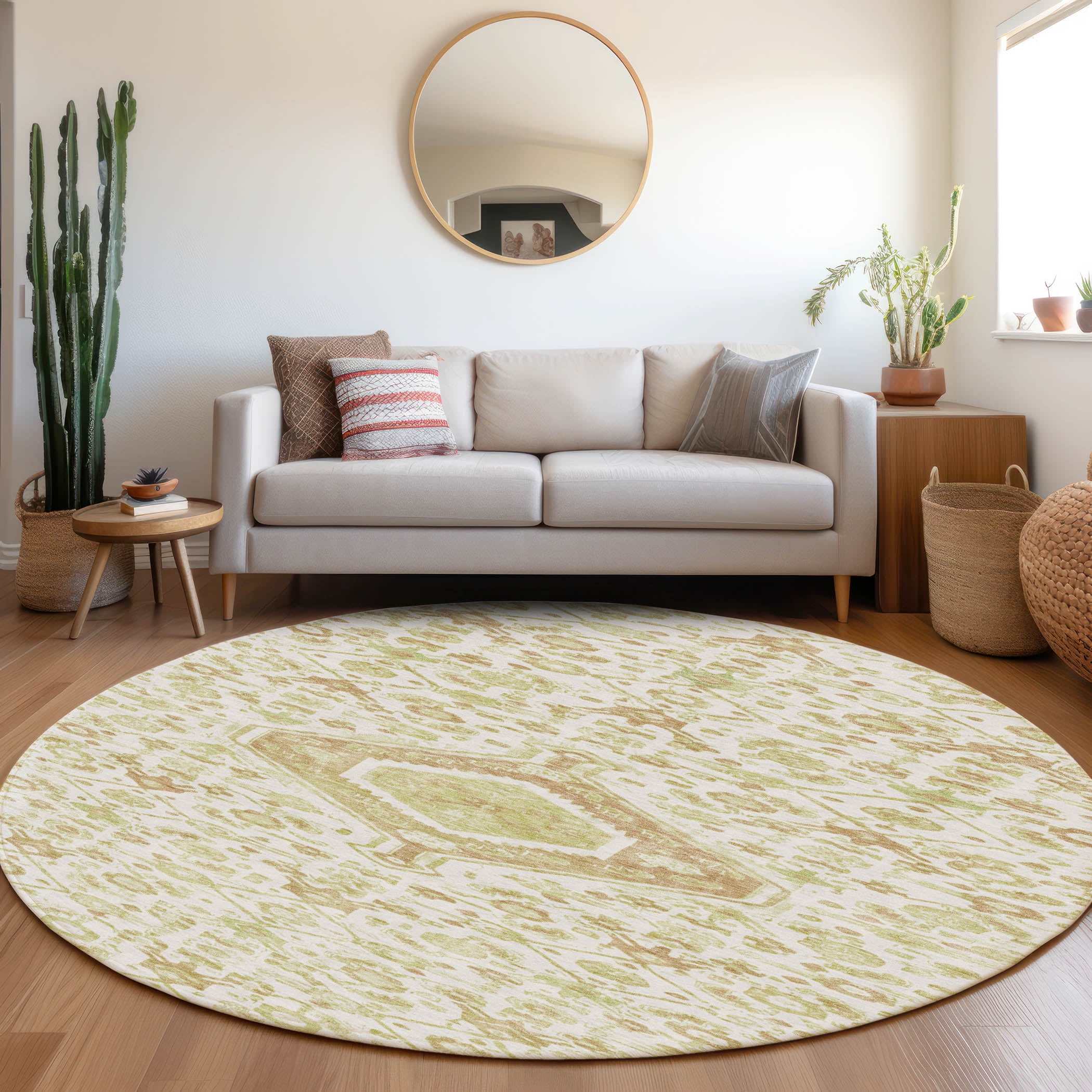 Addison Rugs Chantille Indoor/Outdoor Traditional Medallion Ivory ...