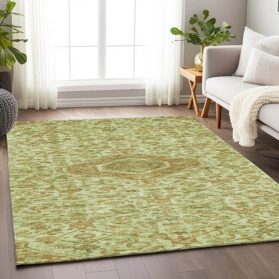 Addison Rugs Chantille Indoor/Outdoor Traditional Medallion Sage Washable Rectangle Rug, 5' x 7'6"