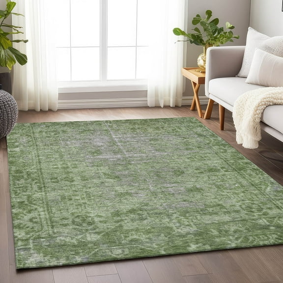 Addison Rugs Chantille Indoor/Outdoor Transitional Geometric, Abstract Fern Washable Rectangle Rug, 5' x 7'6"