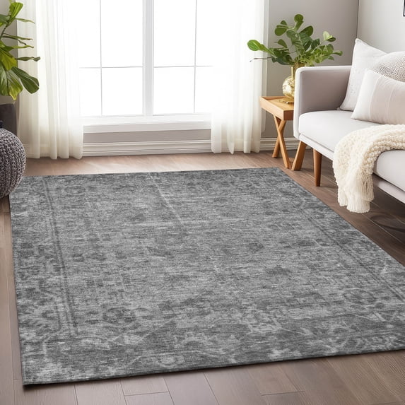 Addison Rugs Chantille Indoor/Outdoor Transitional Geometric, Abstract Gray Washable Rectangle Rug, 2'6" x 3'10"