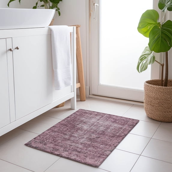 Addison Rugs Chantille Indoor/Outdoor Transitional Geometric, Abstract Merlot Washable Rectangle Rug, 1'8" x 2'6"