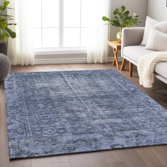 Addison Rugs Chantille Indoor/Outdoor Transitional Geometric, Abstract Navy Washable Rectangle Rug, 2'6" x 3'10"