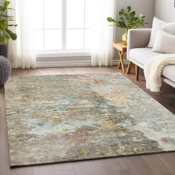 Addison Rugs Chantille Indoor/Outdoor Transitional Abstract Brown Washable Rectangle Rug, 10' x 14'